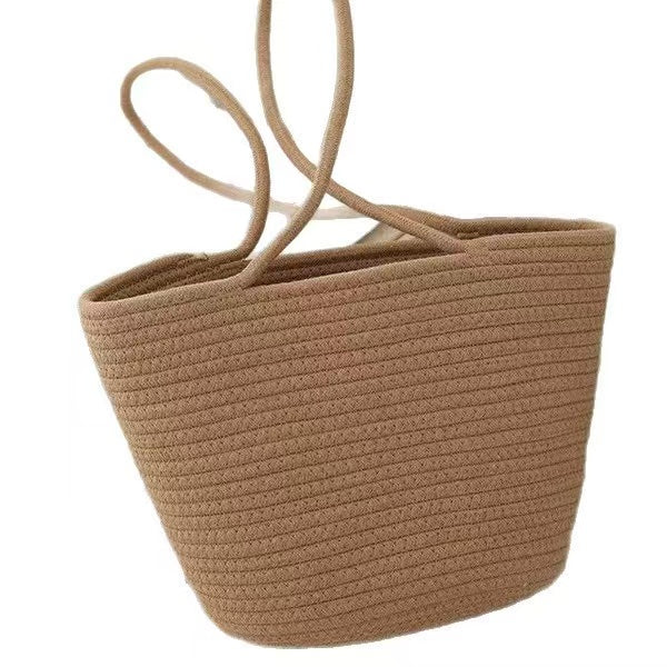 Lace Ribbon Woven Straw Tote Bag