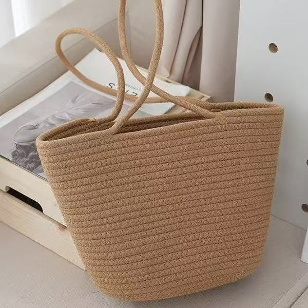 Lace Ribbon Woven Straw Tote Bag